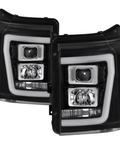 Spyder Ford F-250/F-350/F450 Super Duty 11-16 V2 Projector Headlights - Black (PRO-YD-FS11V2-LB-BK)