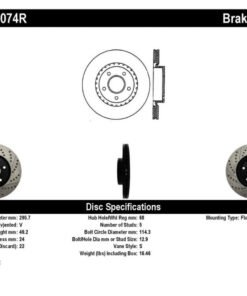 StopTech 1/02-05 Infiniti G35 (alloy disc) / 6/02-05 Nissan 350Z Slotted & Drilled Right Front Rotor