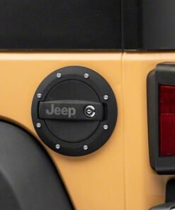Officially Licensed Jeep 07-18 Jeep Wrangler JK Locking Fuel Door w/ Engraved Jeep Logo