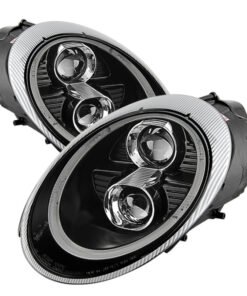 Spyder Porsche 911 997 2005-2009 Projector Headlights Halogen Model DRL LED Blk PRO-YD-P99705-DRL-BK