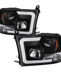 Spyder 09-16 Dodge Ram 1500 Version 2 Headlights Light Bar DRL Black PRO-YD-DR09V2-LBDRL-BK