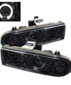 Spyder Chevy S10 98-04 Projector Headlights LED Halo Smke - Low H1 PRO-YD-CS1098-SMC