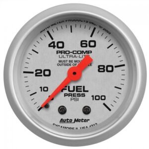 Auto Meter 4312 Ultra-Lite Mechanical Fuel Pressure Gauge, 2-1/16", 0-100 PSI