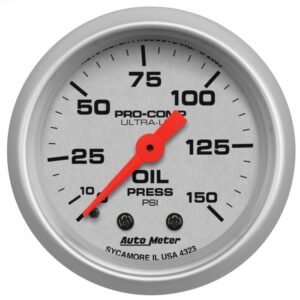 Auto Meter 4323 Ultra-Lite Mechanical Oil Pressure Gauge, 2-1/16", 0-150 PSI
