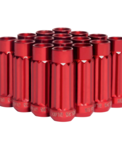 BLOX Racing 12-Sided P17 Tuner Lug Nuts 12x1.5 - Red Steel - Set of 16