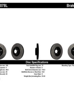 StopTech 07-09 Mazda 3 Left Front Slotted & Drilled Rotors