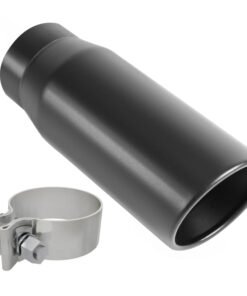 MagnaFlow Tip Black Coated  w/ Clamp Single Wall Round Outlet 4in Diameter 3in Inlet 12in Length