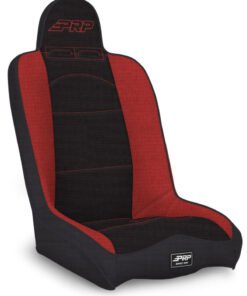 PRP Daily Driver High Back Suspension Seat (Two Neck Slots) - Black/Red