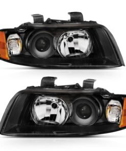ANZO 2002-2005 Audi A4 Projector Headlight Black G2 (Halogen Type)