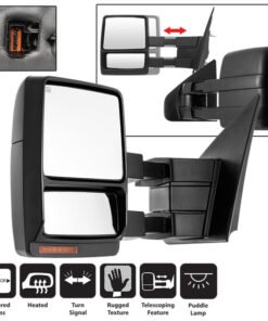Xtune Ford F150 07-14 Power Heated Amber LED Signal Telescoping Mirror Left MIR-FF15007S-PWH-AM-L