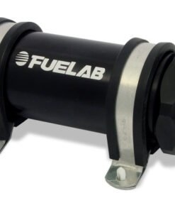 Fuelab 828 In-Line Fuel Filter Long -10AN In/Out 6 Micron Fiberglass - Black
