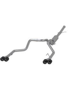 MBRP 19-21 Chevy Silverado 1500 6.2L 2.5in Dual Split Rear Cat Back w/ Quad Carbon Fiber Tips- T304