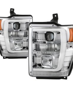 Spyder Ford F-250/350/450 08-10 V2 High-Power LED Headlights-Switch Back-Chrome PRO-YD-FS08PL-SBLB-C