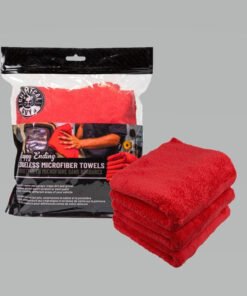Chemical Guys Happy Ending Ultra Edgeless Microfiber Towel - 16in x 16in - Red - 3 Pack - Case of 16