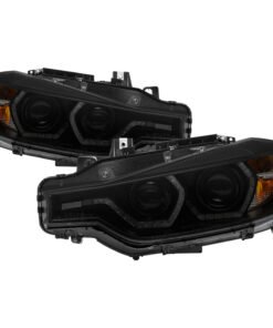 Spyder 12-14 BMW F30 3 Series 4DR Projector Headlights - LED DRL - Blk Smoke PRO-YD-BMWF3012-DRL-BSM