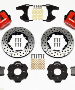 Wilwood Combination Parking Brake Rear Kit 11.00in Drilled Red Civic / Integra Drum 2.46 Hub Offset