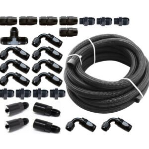 Torque Solution Braided Fuel Line Kit for -6 Aeromotive FPR & Flex Fuel Kit - 02-14 Subaru WRX