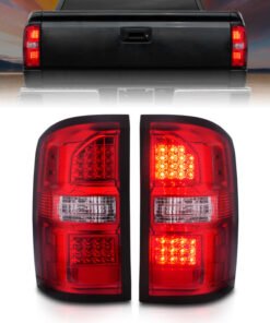 ANZO 2014-2018 GMC Sierra LED Tail Lights Black Housing Red/Clear Lens