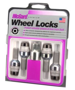 McGard Wheel Lock Bolt Set - 4pk. (Radius Seat) M14X1.5 / 17mm Hex / 28.2mm Shank Length - Black