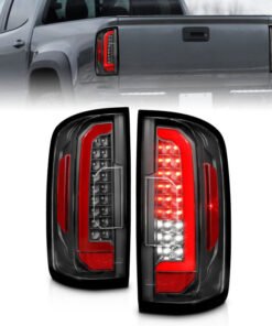 ANZO 15-21 Chevrolet Colorado Full LED Tail Lights w/ Red Lightbar Black Housing Clear Lens