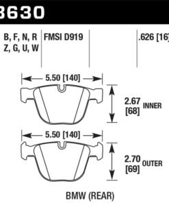 Hawk 06-10 BMW M5/M6 DC60 Rear Brake Pads