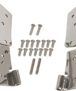 Kentrol 97-06 Jeep Wrangler TJ Windshield Hinge Pair - Polished Silver
