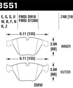 Hawk 09-13 BMW M3 DTC-60 Race Front Brake Pads
