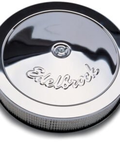 Edelbrock Air Cleaner Pro-Flo Series Round Steel Top Paper Element 14In Dia X 3 313In Chrome