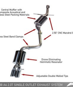 AWE Tuning Audi B8 A4 Touring Edition Exhaust - Single Side Polished Silver Tips