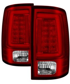 Spyder 09-16 Dodge Ram 1500 Light Bar LED Tail Lights - Red Clear ALT-YD-DRAM09V2-LED-RC
