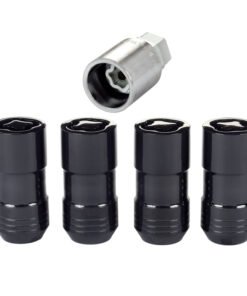 McGard Wheel Lock Nut Set - 4pk. (Cone Seat) M14X1.5 / 21mm & 22mm Dual Hex / 1.965in. L - Black