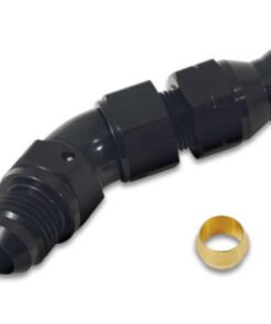 Vibrant 45 Degree 1/2in Tube to Male -8AN Flare Adapter w/ Olive Inserts