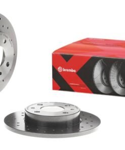 Brembo 08-14 Subaru Impreza/2016 WRX/15-17 WRX STI Rear Premium Xtra Cross Drilled UV Coated Rotor