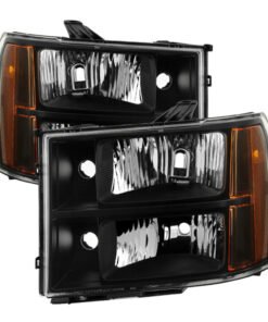 Xtune GMC Sierra 07-13 Crystal Headlights Black HD-JH-GSIE07-AM-BK