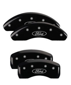 MGP 4 Caliper Covers Engraved Front & Rear Ford Oval Black Finish Silver Char 21 Ford Bronco Sport