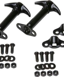 Kentrol 55-95 Jeep CJ/Wrangler YJ Hood Catch Pair - Powdercoat Black