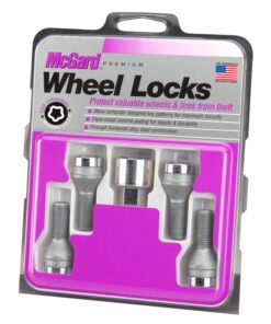 McGard Wheel Lock Bolt Set - 4pk. (Cone Seat) M12X1.5 / 17mm Hex / 40.5mm Shank Length - Chrome