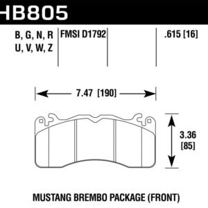 Hawk 15-17 Ford Mustang Brembo Package DTC-30 Front Brake Pads