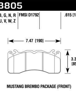Hawk 15-17 Ford Mustang Brembo Package DTC-70 Front Brake Pads