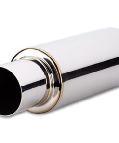 Vibrant TPV Round Muffler (23in Long) with 4in Round Tip Straight Cut - 2.5in inlet I.D.