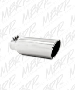 MBRP Universal Tip 4in OD 2.5in Inlet 12in Length Angled Cut Rolled End Clampless No-Weld T304