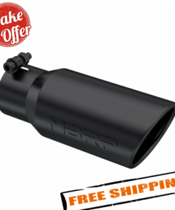 MBRP T5155BLK Black Angled Rolled End Exhaust Tip, 4" O.D., 3" Inlet, 10" Length