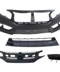 New Bumper Cover, Grille, Fog Light Cover kit 4 pc for 2017-2018 Honda Civic