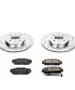 Powerstop K692 Front Brake Disc and Pad Kit 4 lugs for 94-95 Honda Civic EX