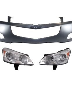 Bumper Cover & Headlights Kit 3pc left right for 09-12 Chevrolet Traverse LS, LT