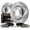 Powerstop KOE2448 Front Brake Disc and Pad Kit 5 lugs ceramic for 03-05 Mazda 6