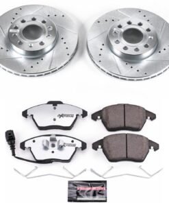 Powerstop K4623-26 Front Brake Disc & Pad Kit 2-wheel set for 10-13 Audi A3 TDI
