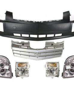 Bumper Cover & Grille Kit 6pc halogen left right for 06-09 Cadillac SRX Base