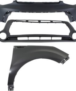 Front Bumper Covers & Fender Kit 3pc right primed for 2014-2016 Kia Soul Base