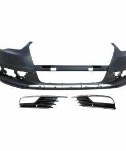 Front Primed Bumper Cover w/ Fog Lamp Molding LH and RH for 2015-2016 Audi A3